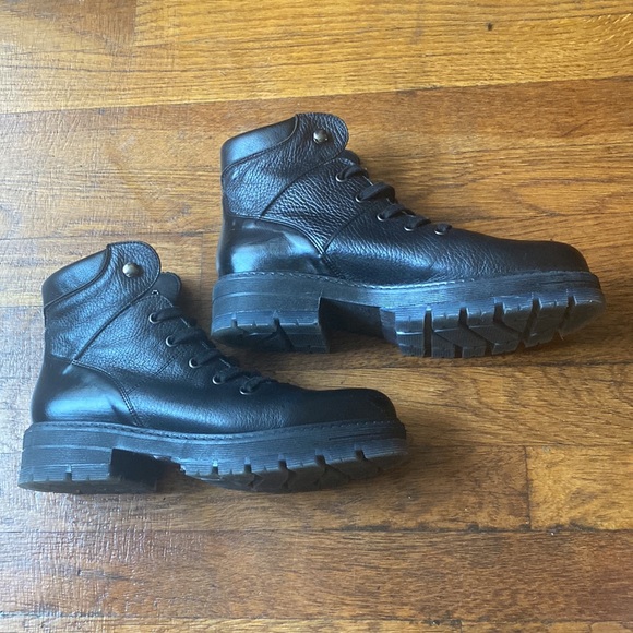 Avellini Lace Up Hiker Combat Boots - Picture 3 of 10